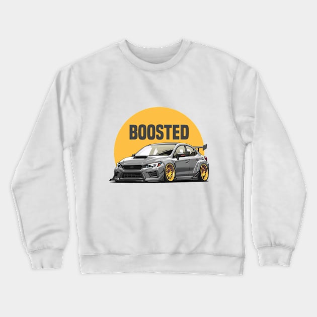 WRX STI Car Art - Subaru Impreza Boosted Modified JDM Car Crewneck Sweatshirt by JDM-Rey